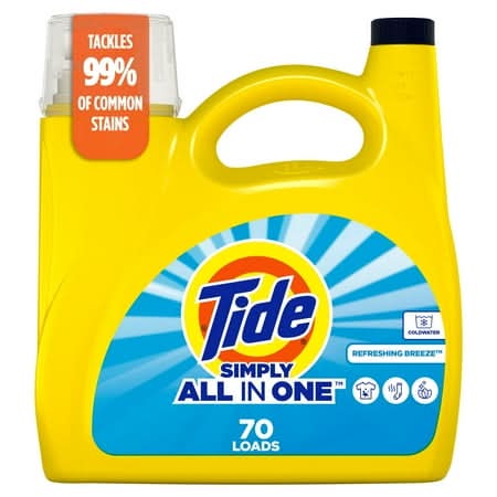 Tide Simply All in One Liquid Laundry Detergent, Refreshing Breeze (2.72 L)