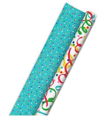 Hallmark Reversible Wrapping Paper, Blue
