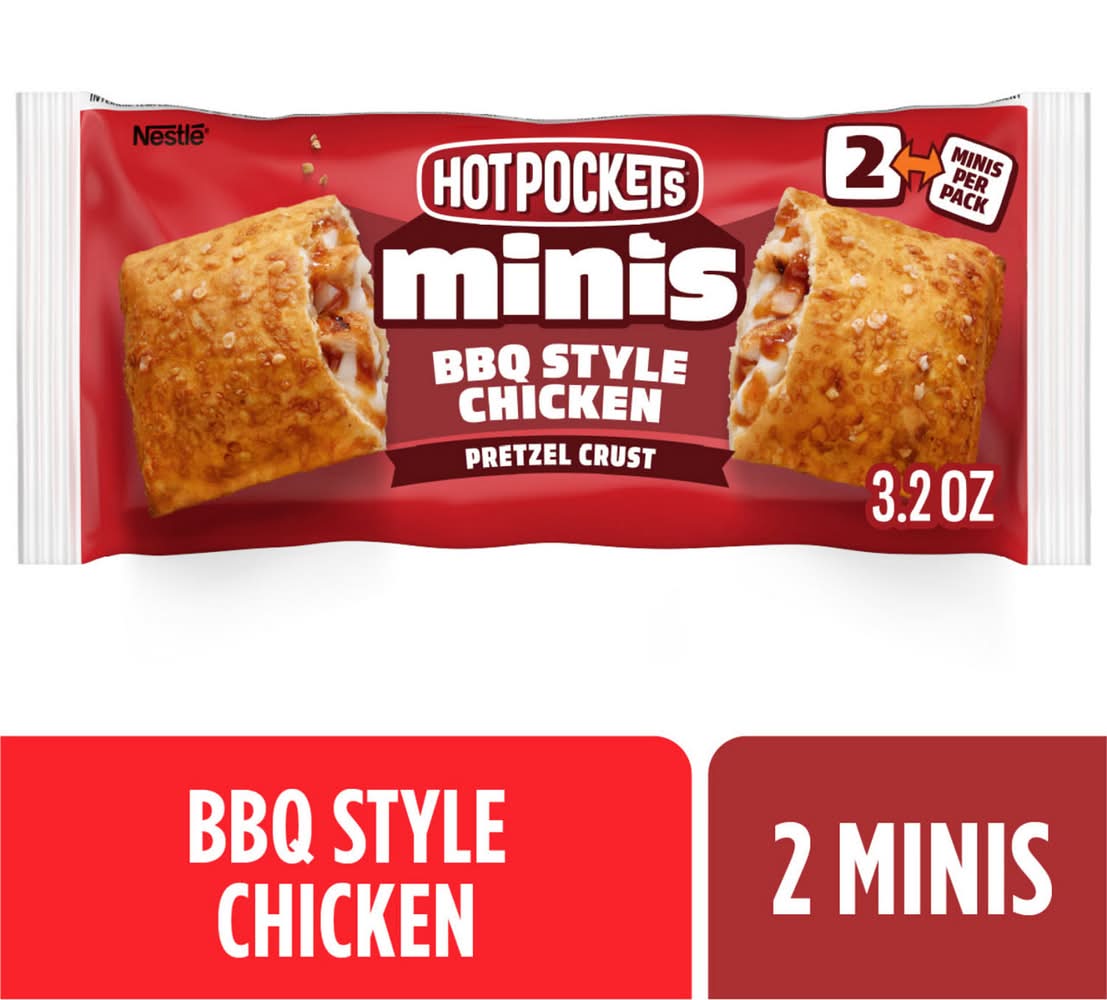 Hot Pockets Minis Bbq Style Chicken Pretzel Crust Bite Size Snacks Frozen Sandwiches Frozen Snacks 2 Minis 1pk