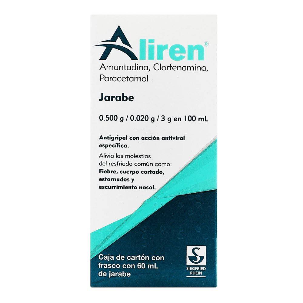 Aliren · Amantadina 0.500 g - clorfenamina o.20 g - paracetamol 3 g en 100 ml (60 ml)