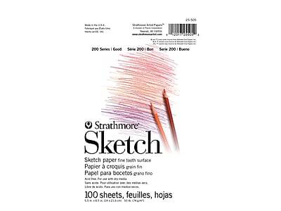 Strathmore 200 Series 5.5 x 8.5 Tape Bound Sketch Pad, 100 Sheets/Pad (SM25505)