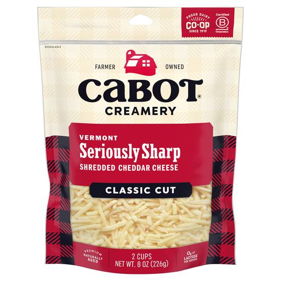 Cabot Classic Cut Shredded Cheddar Cheese (8 oz)