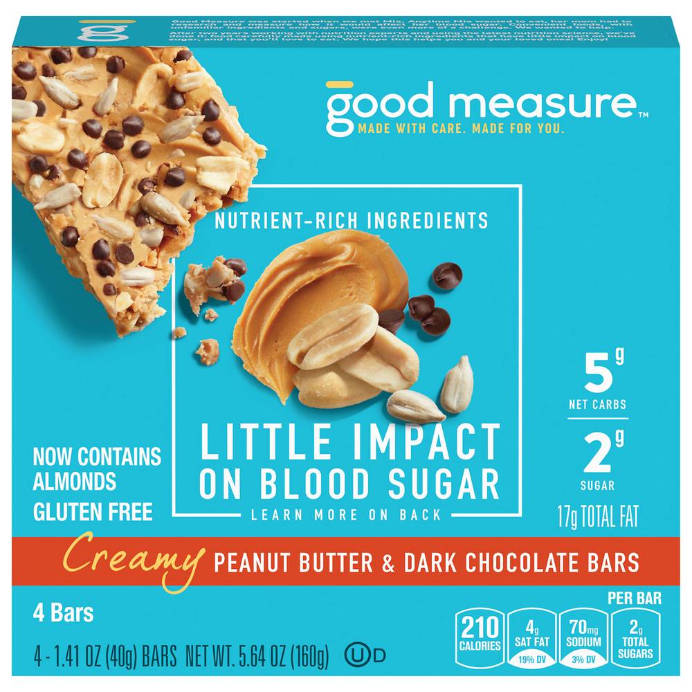 Good Measure Creamy Peanut Butter and Dark Chocolate Bars (5.64 oz)