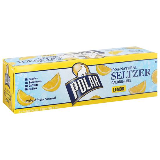Polar Lemon Premium Seltzer (12 ct, 12 fl oz)