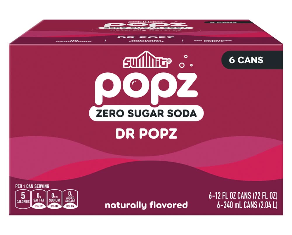 Summit Zero Sugar Dr Popz Soft Drink (6 x 12 fl oz)