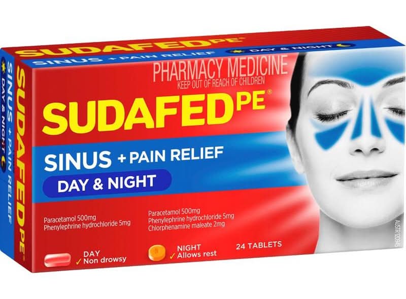 Sudafed PE Sinus + Pain Relief Day & Night Tablets 24pk