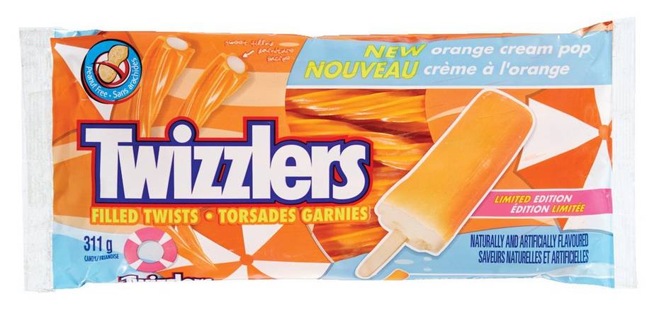 Twizzlers Orange Cream Pop Filled Twists Candy (311 g)