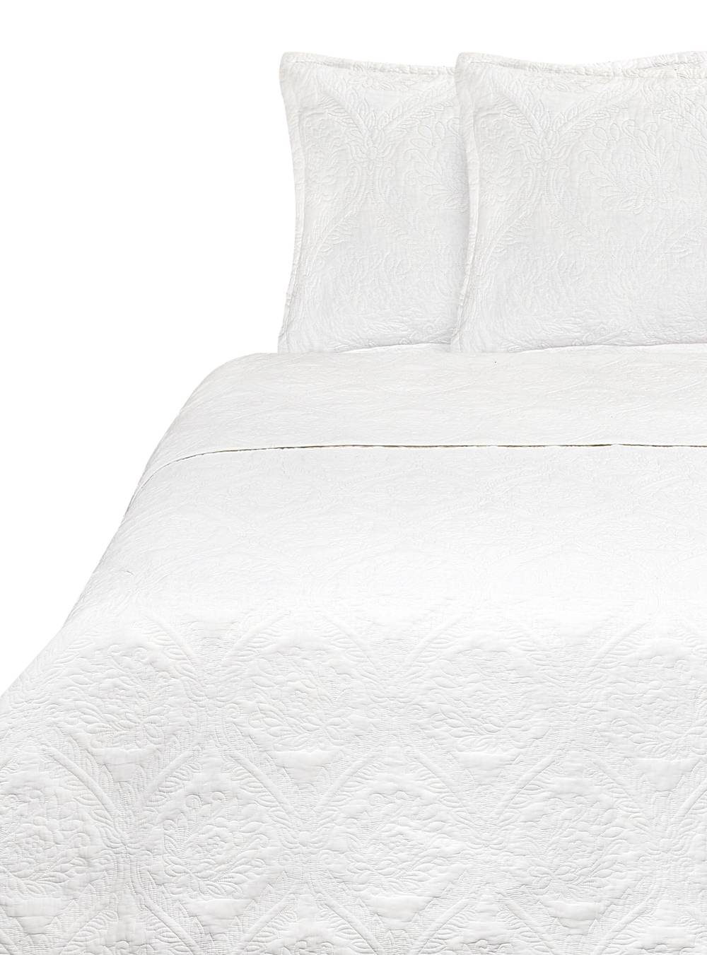 Sarah miller quilt 2 plazas unicolor white (1 un)