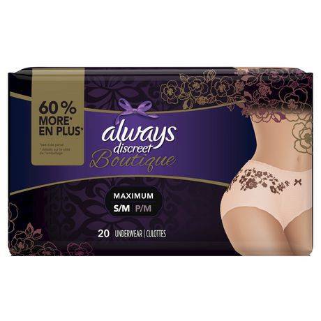 Always Discreet Boutique Underwear For Women S/M (20 units), Delivery Near  You