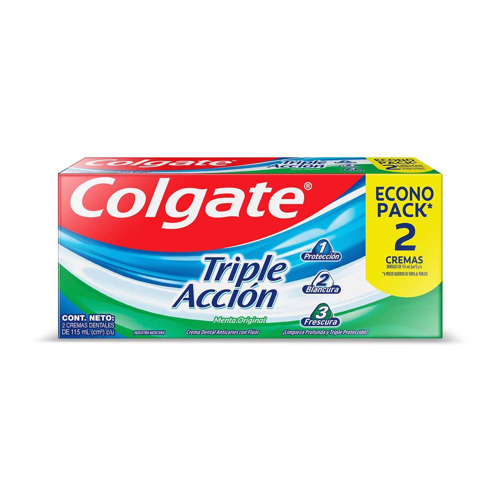 Colgate · Crema dental triple acción (2 x 115 ml)