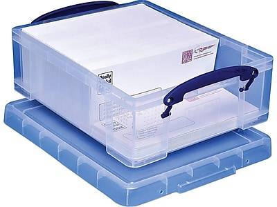 Really Useful Box Plastic Storage Container, 8.1 Liters, 14" X 11" X 5", Clear
