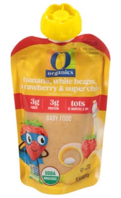 O Organics Baby Food Banana White Beans Strawberry Chia Pouch (4 oz)