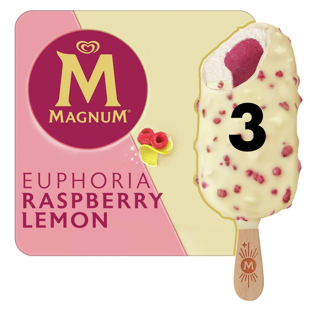 Magnum Euphoria Ice Cream Sticks, Raspberry-Lemon (90mL, 3 pack)