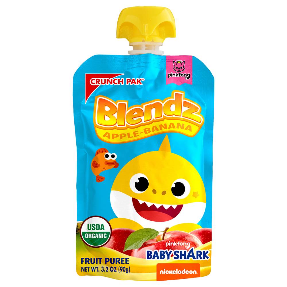 Crunch Pak Blendz Baby Shark Pouch, Apple Banana (3.2 oz, 6 ct)