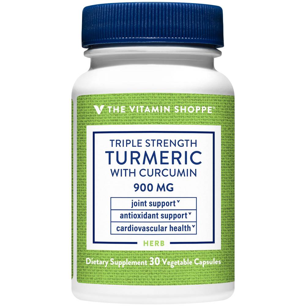 Triple Strength Turmeric With Curcumin - Joint & Antioxidant Support - 900 Mg (30 Vegetarian Capsules)