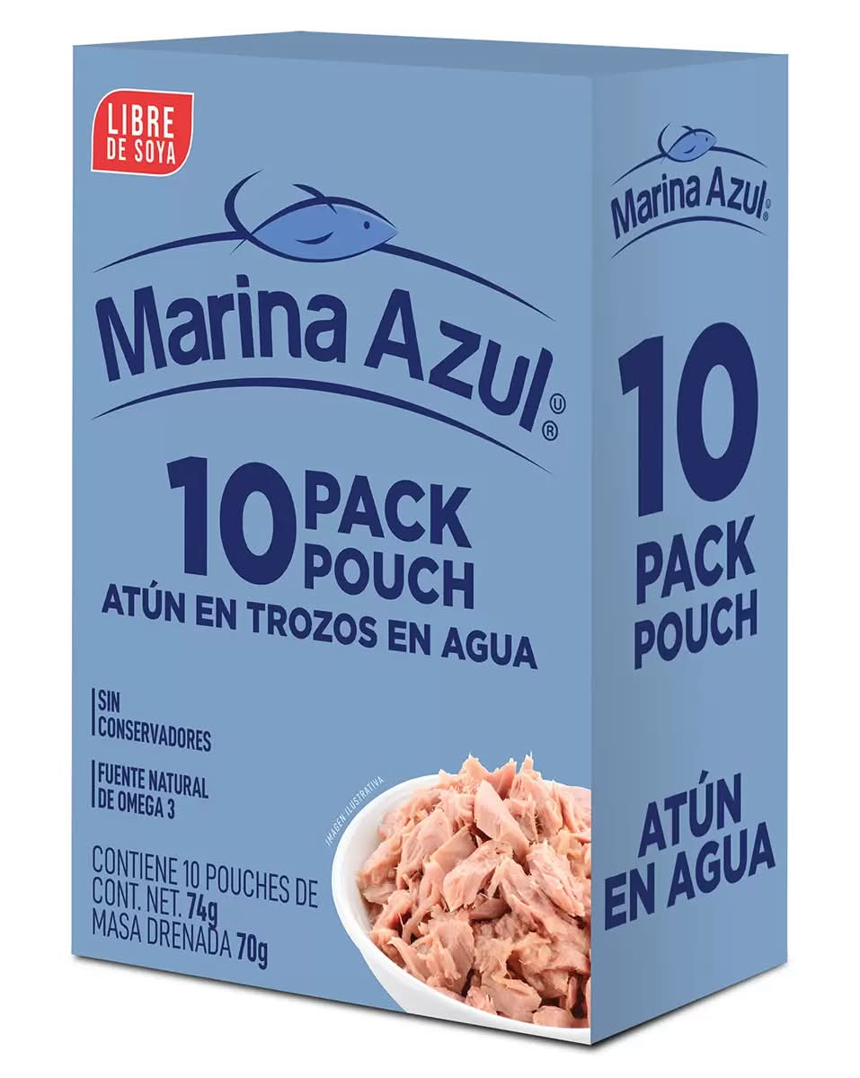 Marina Azul · Atún en trozos en agua (10 x 74 g)