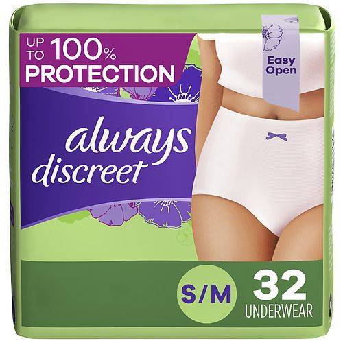 Always Discreet Adult Incontinence Underwear for Women and Postpartum Underwear S/M - 32.0 ea