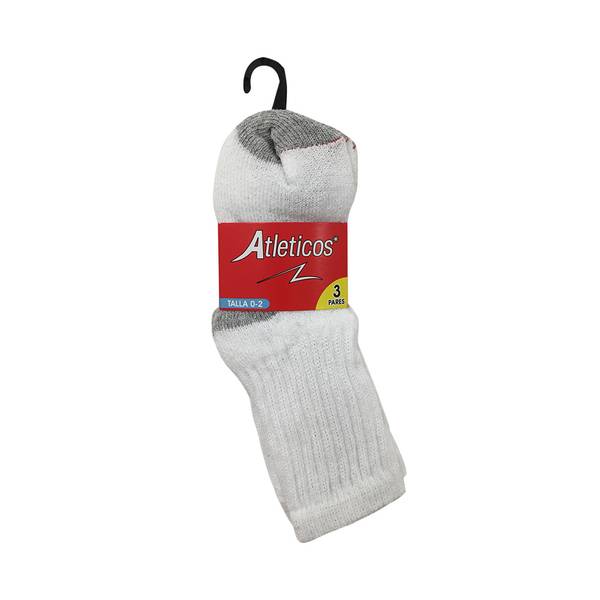 Atleticos calcetines para bebé blanco y gris 0 - 2 (pack 3 pares)