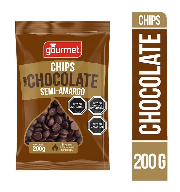 Gourmet · Chips para repostería - Chocolate Semiamargo (200 g)