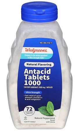 Walgreens Ultra Strength Antacid Tablets 1000 mg Natural Peppermint