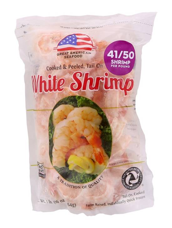 Great American Seafood Cooked & Peeled Tail on White Shrimp (1 lb)