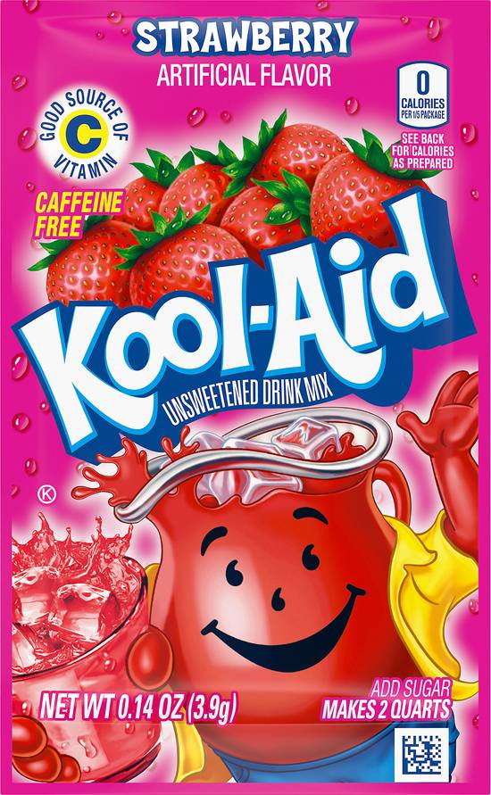 Kool-Aid Strawberry Artificial Flavour Unsweetened Drink Mix (0.1 oz)