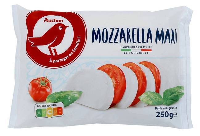 Mozzarella maxi - auchan - 370g / 250g e égoutté