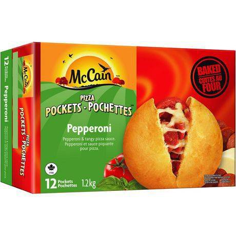 Mccain pizza pochettes classiques au pepperoni (12unités, 1,2kg) - classic pepperoni pizza pockets (1.2 kg)