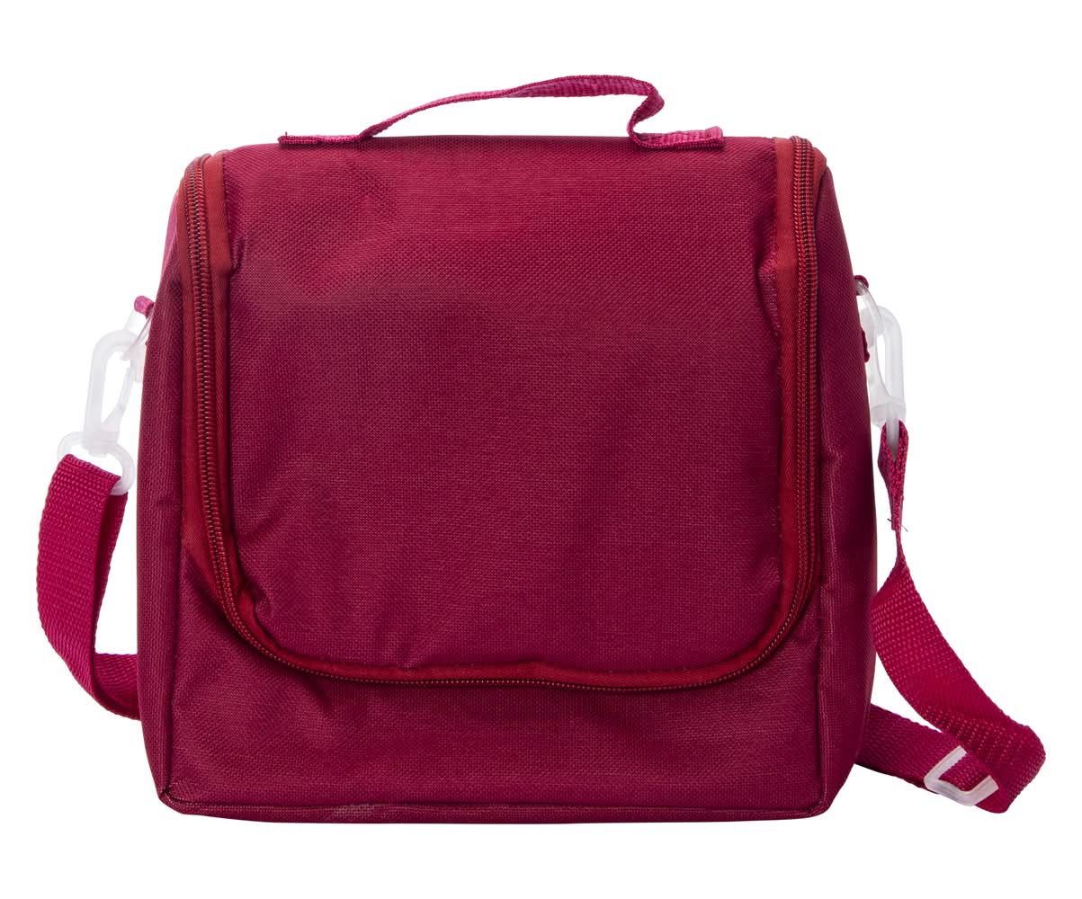 Insulated Crossbody Lunch Bag 8.6in x 7.6in Burgundy