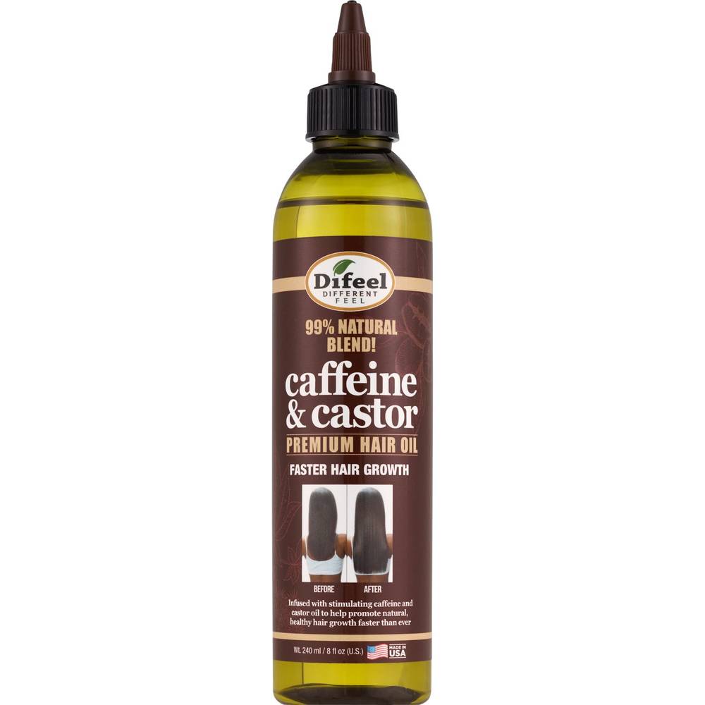 Difeel Caffeine & Castor Premium Hair Oil (8 fl oz)