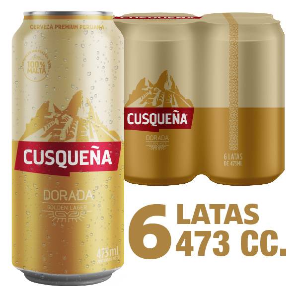 Cusqueña cerveza dorada (6 pack, 473 ml)