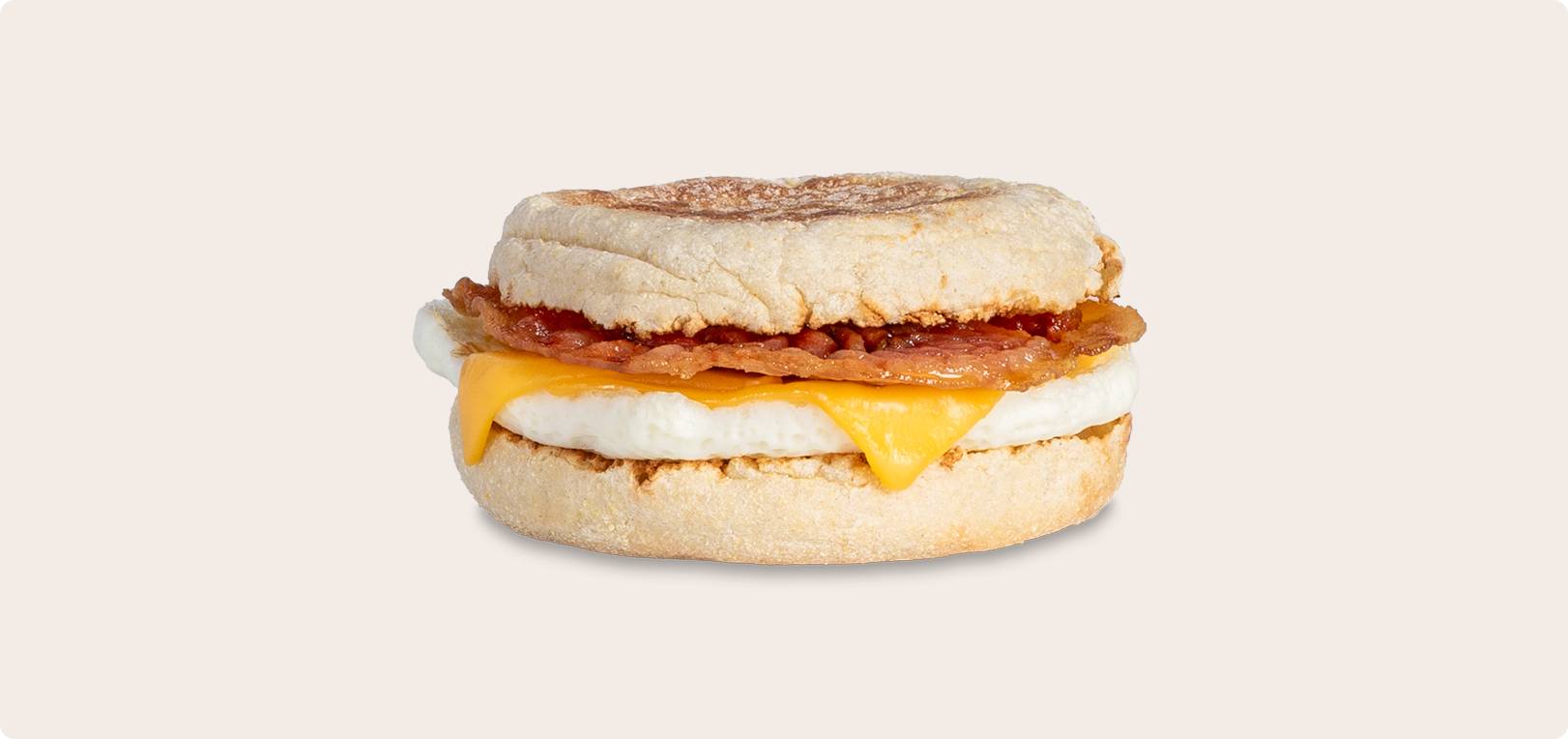 Bacon, Egg & Cheese on an English Muffin