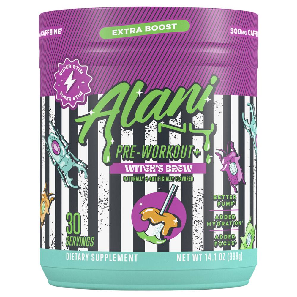 Alani Nu Pre Workout+ Dietary Supplement (14.1 oz) (witch's brew)