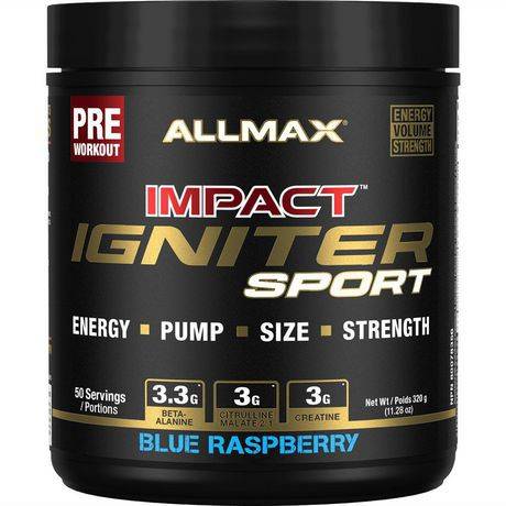 Allmax Impact Igniter Sport Preworkout Blue Raspberry (320 g)