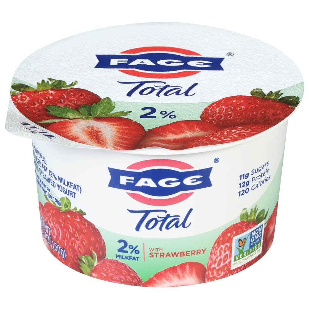 FAGE Total Greek Strained Yogurt, Strawberry (5.3 oz)