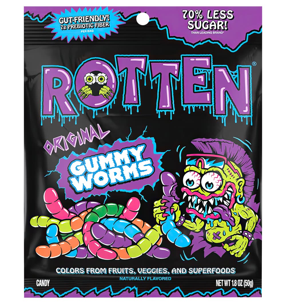 Rotten Original Gummy Worms, Assorted (1.8 oz)
