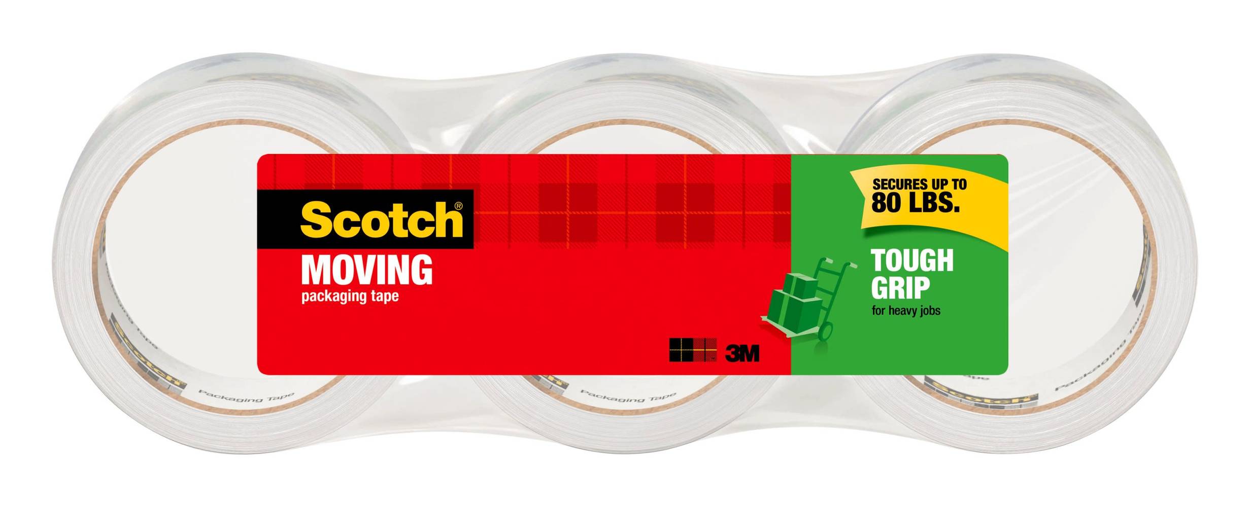 Scotch 3-Pack 1.88-in x 43.7 Yards Tough Grip Moving Tape | 3500-60LR3-8CC