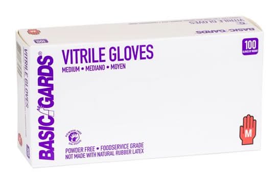Basicgards Vitrile Gloves, Medium (100 ct)