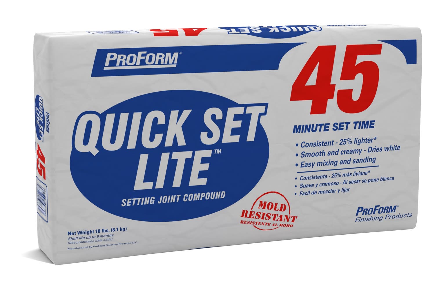 ProForm Quick Set Lite 45-Minute Set Time 18 -lbs Powder Lightweight Drywall joint compound Bag