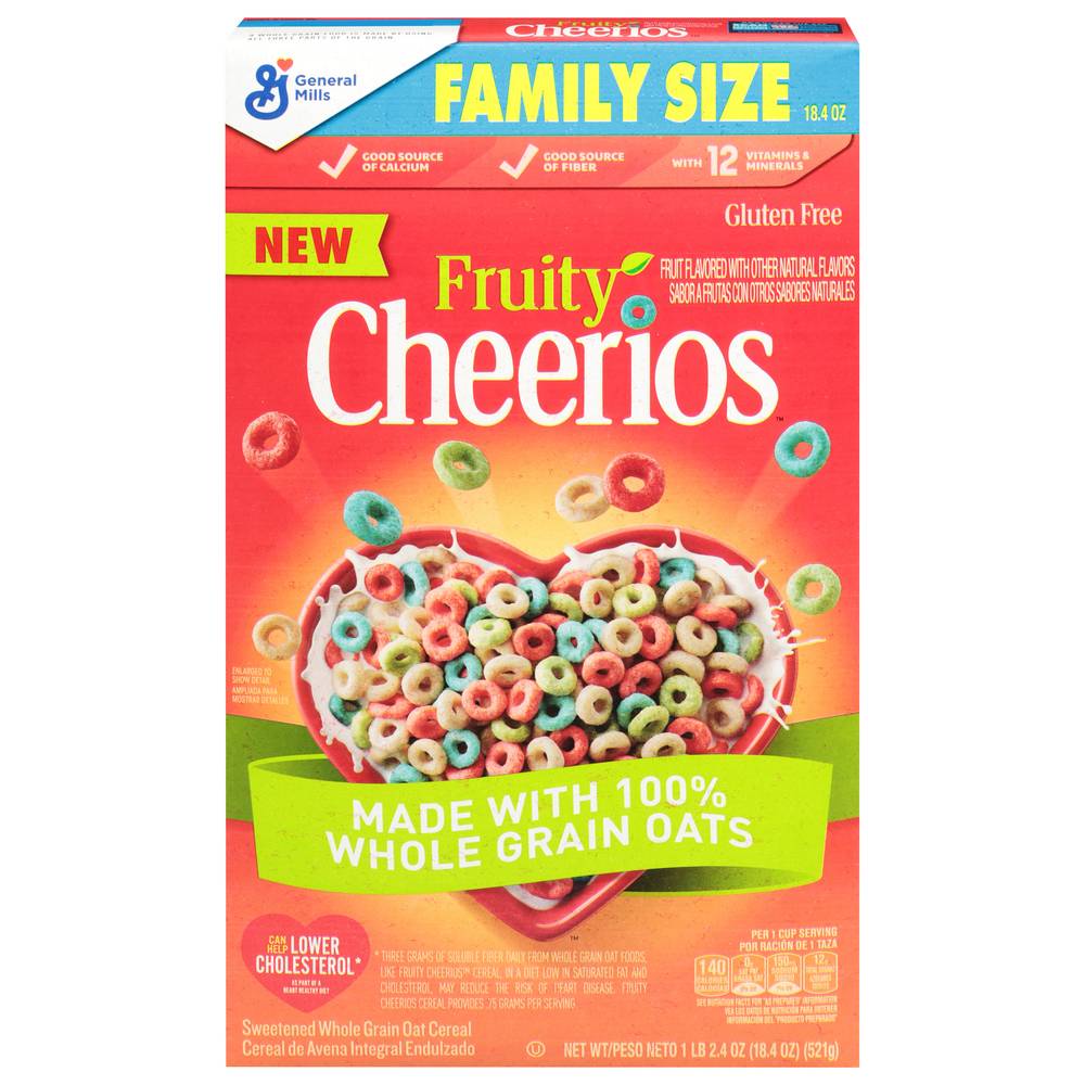 Cheerios Family Size Oats, Fruity (18.4 oz)