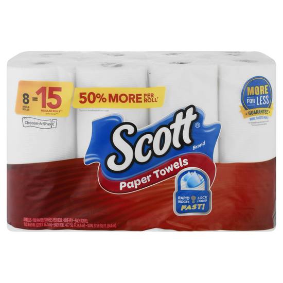 Scott Choose-A-Sheet Mega Rolls One Ply Paper Towels (8 ct)
