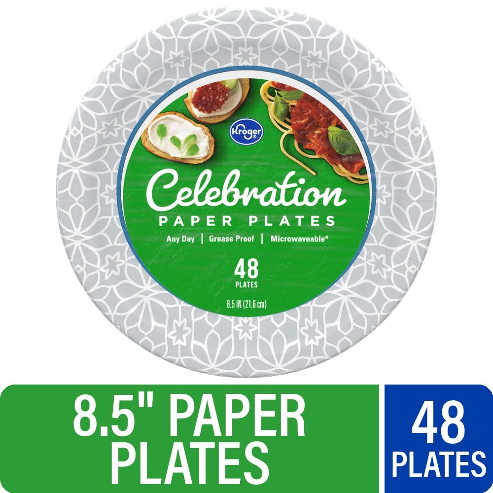 Kroger Celebration Paper Plates, 8.5 in (48 ct)