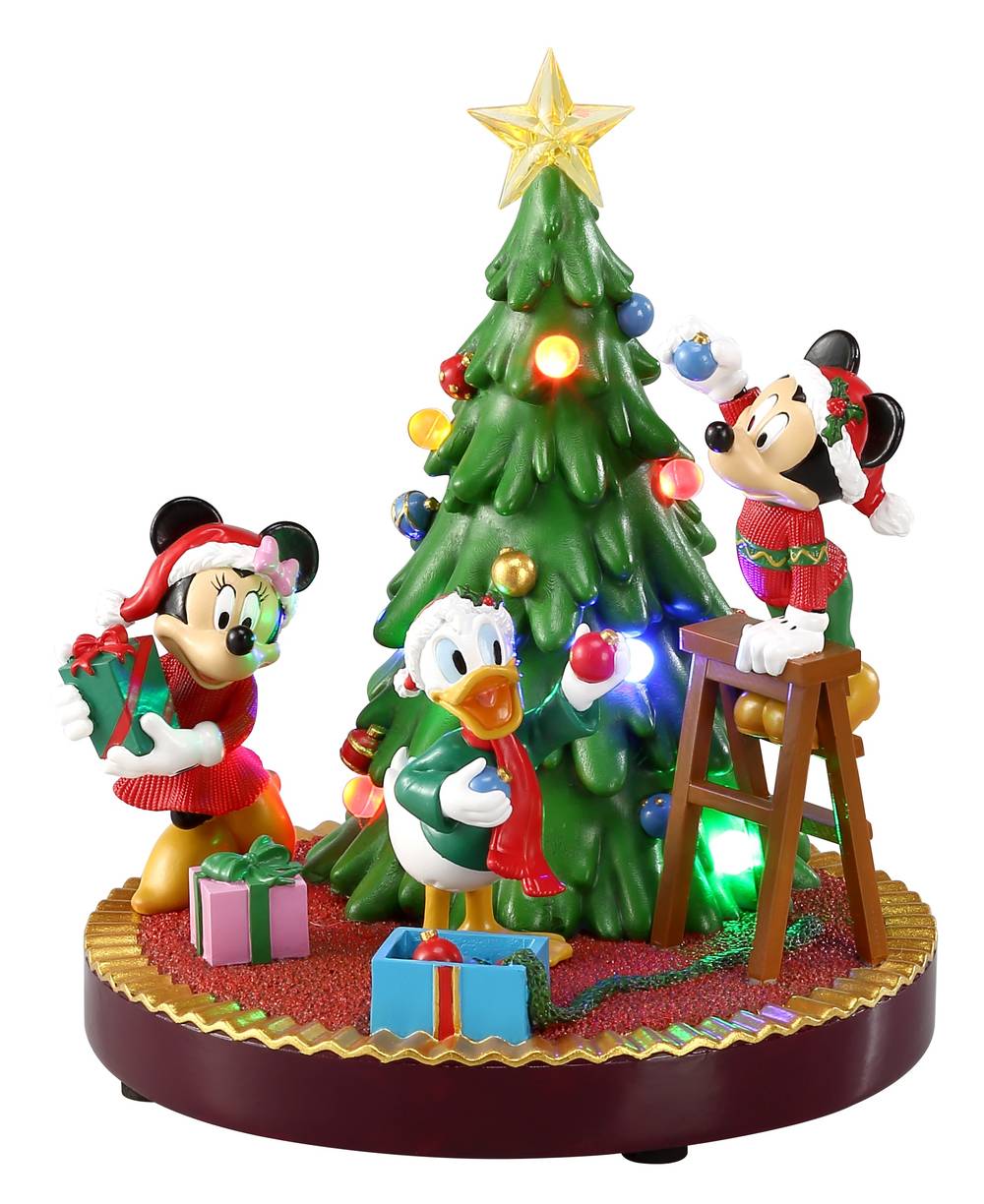 Disney 9-in LED Musical Mickey, Minnie & Donald Christmas Tree Scene Decoration | NM-X23117AA