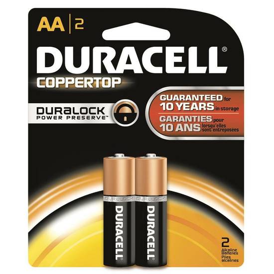 Duracell Coppertop Battery AA 2 Count