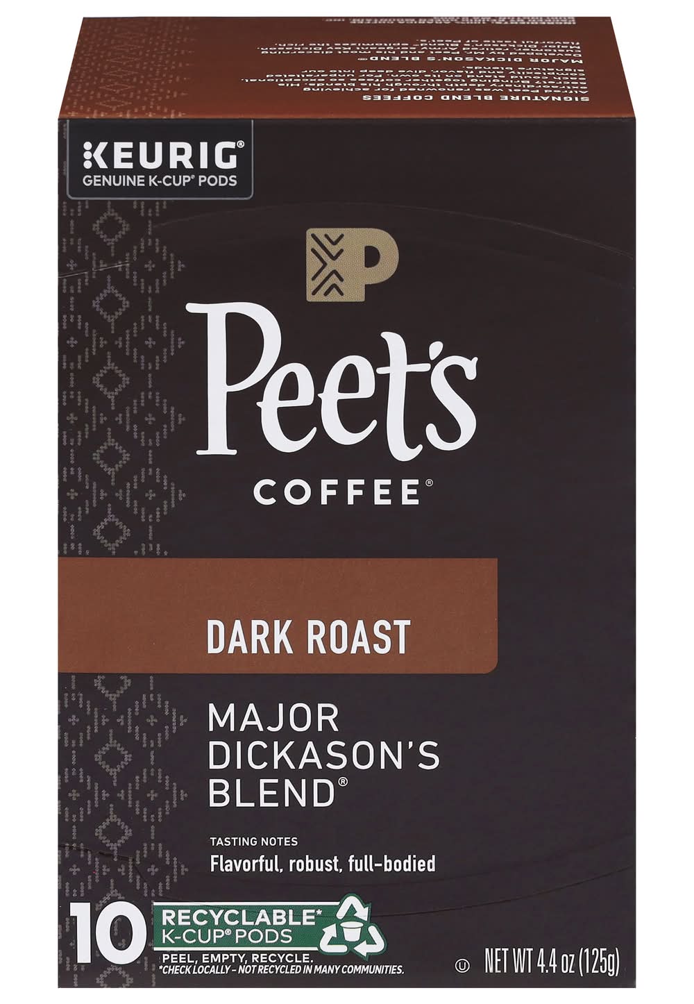 Peet's Coffee Major Dickason's Blend Dark Roast Coffee Pods (4.4 oz, 10 ct)