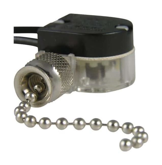 Gardner Bender 3 Amp Single-Pole Single Circuit Pull-Chain Switch - Nickel (1-Pack)