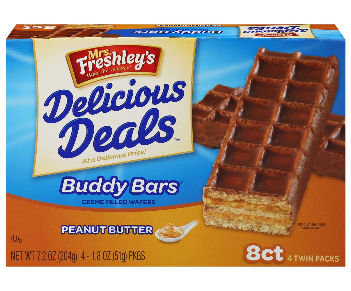 Mrs. Freshley's Delicious Deals Peanut Butter Twin packs Buddy Bars (7.2 oz)