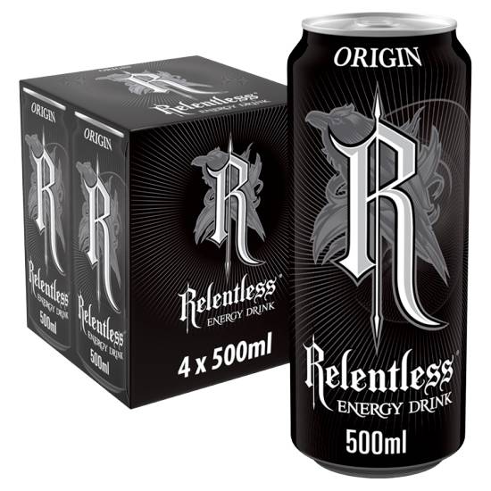 Relentless Origin Energy Drink (4 pack, 500 ml)