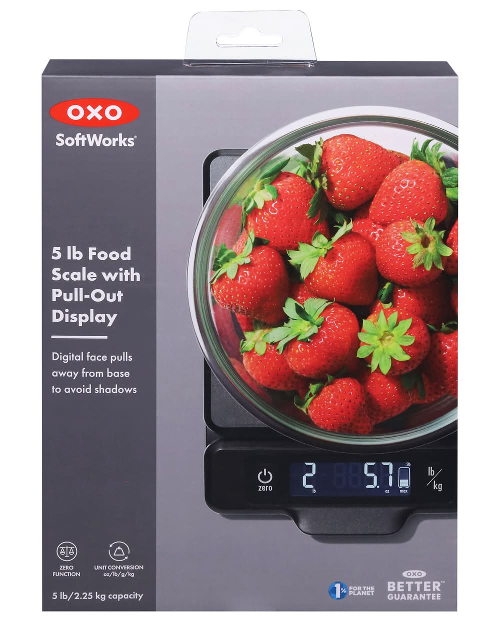 OXO Food Scale With Pull Out Display 5lb Capacity, Black