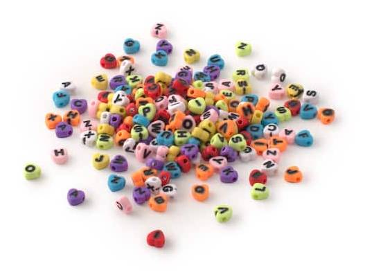 Creatology Bright Heart-Shaped Alphabet Beads 4+, 7 mm, Multi (340 ct)